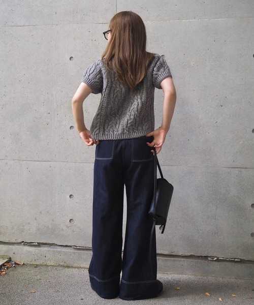 LAULEN(ローレン)の「wool blend cable puff knit /ウールブレンドケーブル編みパフニット(ニット/セーター・レディース・レッド/グレー/アイボリー・FREE)」の22枚目の写真