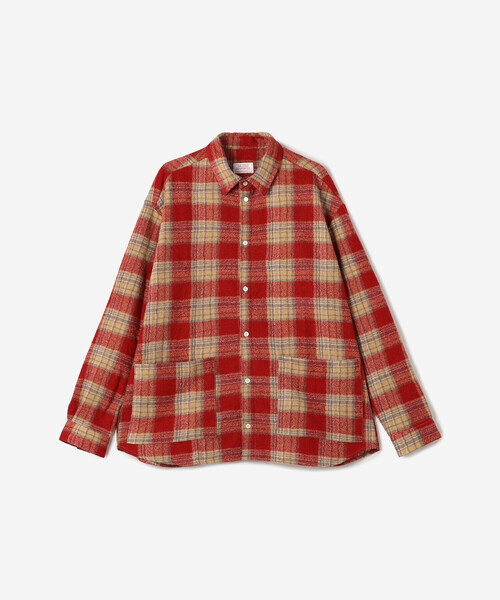 GALLEGO DESPORTES（ギャレゴデスポート）の「GALLEGO DESPORTES | ウールフランネル オーバーサイズレギュラーカラーシャツ MEN（シャツ/ブラウス・メンズ・レッド系その他・M/S）」の2枚目の写真