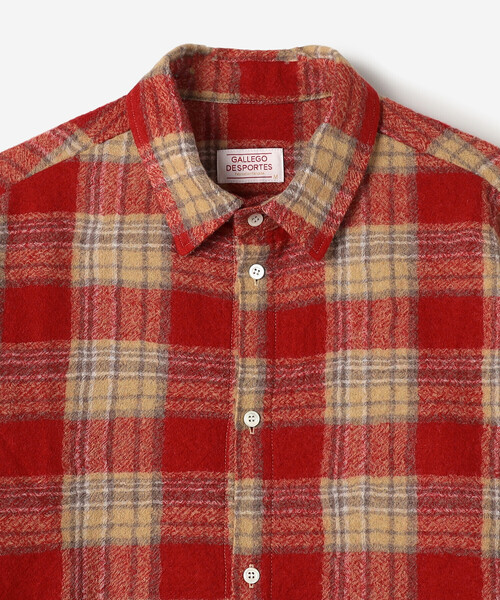 GALLEGO DESPORTES（ギャレゴデスポート）の「GALLEGO DESPORTES | ウールフランネル オーバーサイズレギュラーカラーシャツ MEN（シャツ/ブラウス・メンズ・レッド系その他・M/S）」の4枚目の写真