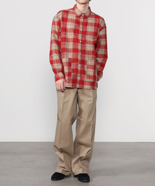 GALLEGO DESPORTES（ギャレゴデスポート）の「GALLEGO DESPORTES | ウールフランネル オーバーサイズレギュラーカラーシャツ MEN（シャツ/ブラウス・メンズ・レッド系その他・M/S）」の10枚目の写真