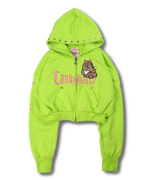 GALFY（ガルフィー）の「GALFY（ガルフィー）エンジェルギャルパーカー/ショート丈スウェットジップパーカー レディース（パーカー・レディース・ピンク/ライム/ブラック・FREE）」の17枚目の写真