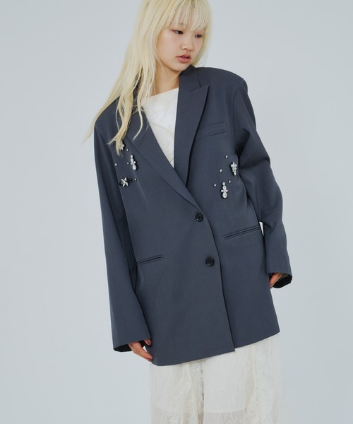 ANDRESD】jewels shine boxy jacket オケージョン ジュエルシャインボクシージャケット / jewels shine boxy jacket