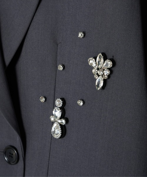 ANDRESD（アンドレスド）の「ジュエルシャインボクシージャケット / jewels shine boxy jacket（テーラードジャケット・レディース・グレー/ブラック・S/M/L）」の8枚目の写真