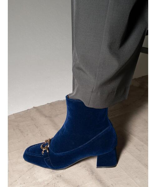 Te chichi（テチチ）の「メタルパーツ×スエード調ミドルブーツ（ブーツ・レディース・ブラック/ブルー・37/38）」の7枚目の写真