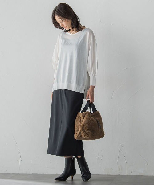 LAUTREAMONT(ロートレアモン)の「【WEB限定】Active Beautyナロースカート≪洗濯機で洗える≫(スカート・レディース・ベージュ/ブラック・11号/9号/7号)」の8枚目の写真