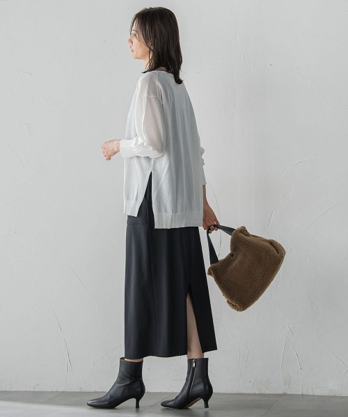 LAUTREAMONT(ロートレアモン)の「【WEB限定】Active Beautyナロースカート≪洗濯機で洗える≫(スカート・レディース・ベージュ/ブラック・11号/9号/7号)」の9枚目の写真
