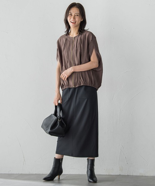 LAUTREAMONT(ロートレアモン)の「【WEB限定】Active Beautyナロースカート≪洗濯機で洗える≫(スカート・レディース・ベージュ/ブラック・11号/9号/7号)」の10枚目の写真