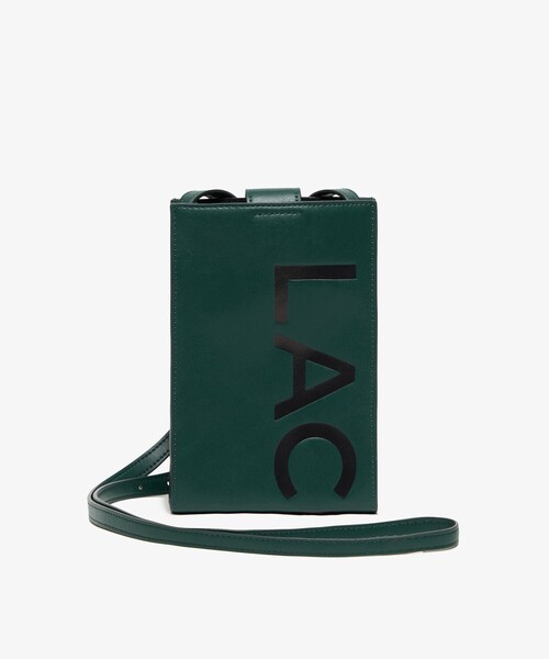 LACOSTE(ラコステ)の「バーチカルスマホバッグ(ショルダーバッグ・メンズ・ベージュ/グリーン・FREE)」の1枚目の写真