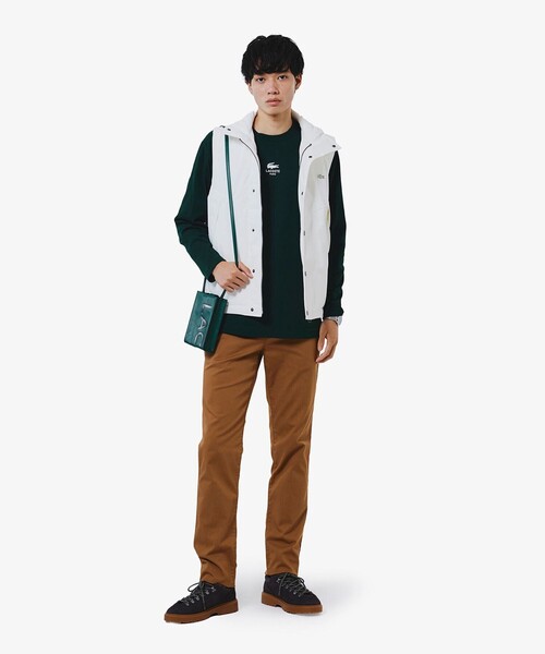 LACOSTE(ラコステ)の「バーチカルスマホバッグ(ショルダーバッグ・メンズ・ベージュ/グリーン・FREE)」の13枚目の写真