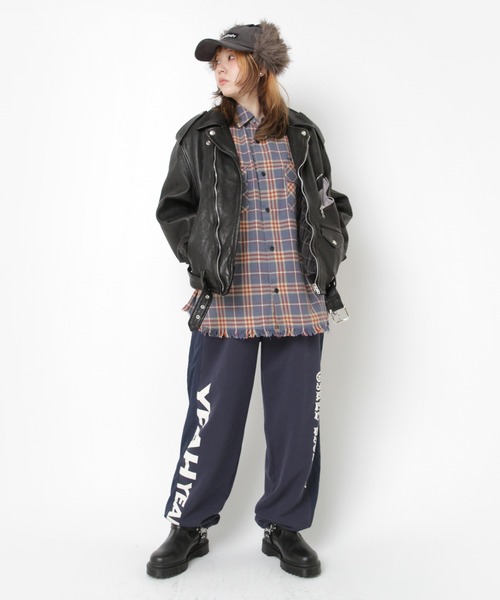 RNA(アールエヌエー)の「R4392 GIRLS BITE BACKスウェット(スウェットパンツ・レディース・ネイビー/杢グレー/レッド・MEDIUM)」の9枚目の写真