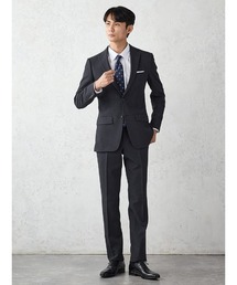 Perfect Suit FActory(パーフェクトスーツファクトリー)の《WOOLY WASH SUIT》WEB限定スーツ【洗える/ウールライク】チェック グレー(スーツセット)