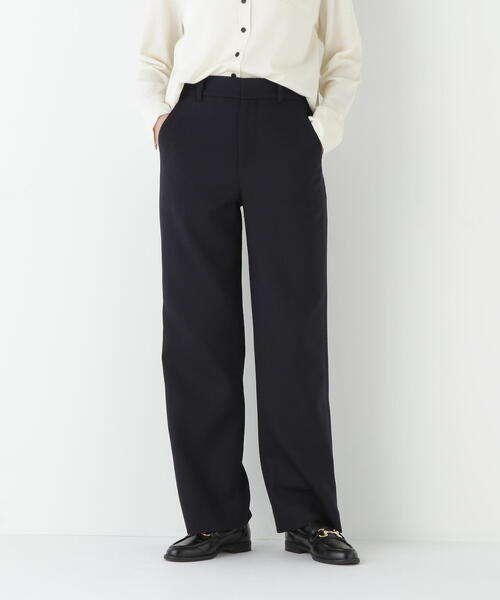 human woman（ヒューマンウーマン）の「◆ダブルクロスストレートパンツ（その他パンツ・レディース・ベージュ/ネイビー・MEDIUM）」の2枚目の写真
