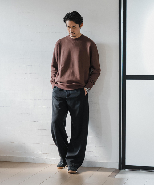 LOOPWHEELER（ループウィラー）の「LOOPWHEELER for LOWERCASE ライトツリウラケ ルーズフィットスウェット（スウェット・メンズ・ブラウン/チャコールグレー/アイボリー・SMALL/X-LARGE/LARGE/MEDIUM）」の8枚目の写真