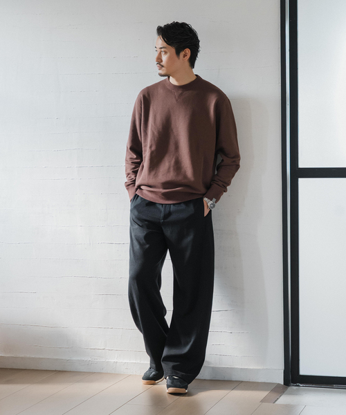 LOOPWHEELER（ループウィラー）の「LOOPWHEELER for LOWERCASE ライトツリウラケ ルーズフィットスウェット（スウェット・メンズ・ブラウン/チャコールグレー/アイボリー・SMALL/X-LARGE/LARGE/MEDIUM）」の9枚目の写真