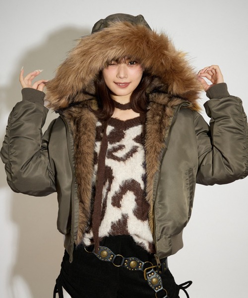 フードフェイクファー付きブルゾン（ブルゾン）｜apres jour mignon