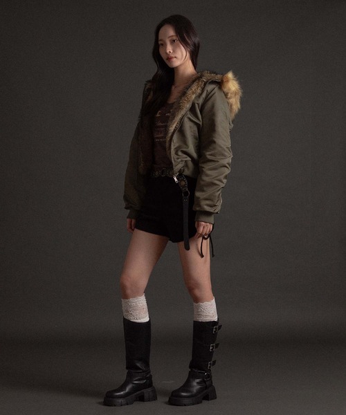 セール】フードフェイクファー付きブルゾン（ブルゾン）｜apres jour