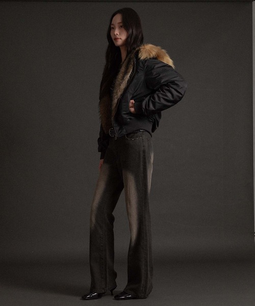 セール】フードフェイクファー付きブルゾン（ブルゾン）｜apres jour