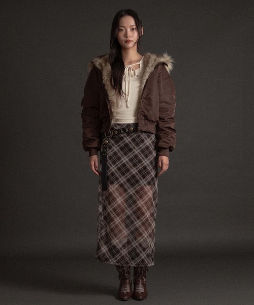 セール】フードフェイクファー付きブルゾン（ブルゾン）｜apres jour