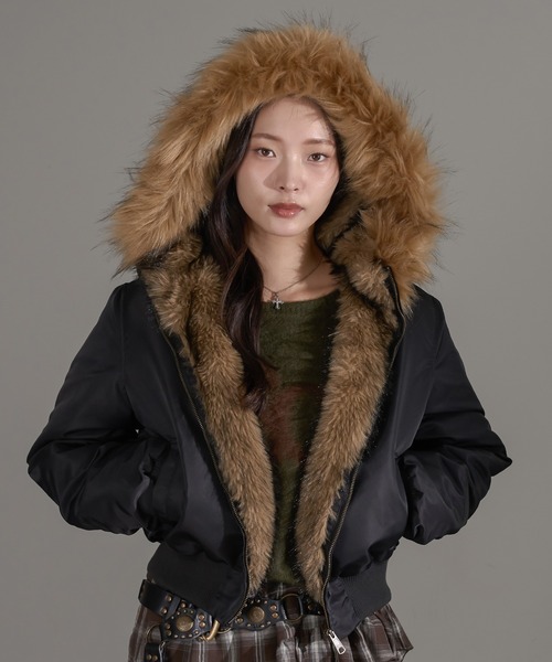 フードフェイクファー付きブルゾン（ブルゾン）｜apres jour mignon