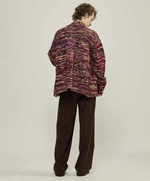 CURRENTAGE(カレンテージ)の「Mix yarn drivers knit(カーディガン/ボレロ・メンズ・レッド系その他/カーキ・FREE)」の4枚目の写真