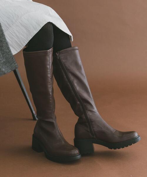 ITEMS URBANRESEARCH(アイテムズ アーバンリサーチ)の「ストレッチロングブーツ(その他シューズ・レディース・ブラック/ブラウン・LARGE/SMALL/MEDIUM)」の2枚目の写真