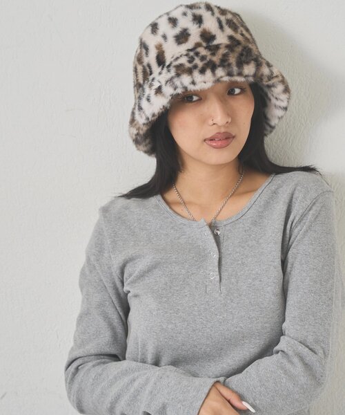 WHO'S WHO gallery（フーズフーギャラリー）の「【WEB限定】アニマルファーバケハ（ハット・レディース・ベージュ・FREE）」の2枚目の写真
