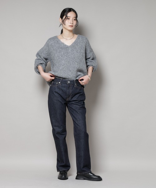 TRICOTS JEAN MARC（トリコットジーンマルク）の「TRICOTS JEAN MARC/Vネックプルオーバー（ニット/セーター・レディース・ダークブラウン/グレイッシュベージュ/グレー・FREE）」の21枚目の写真