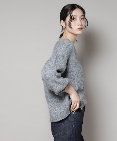 TRICOTS JEAN MARC（トリコットジーンマルク）の「TRICOTS JEAN MARC/Vネックプルオーバー（ニット/セーター・レディース・ダークブラウン/グレイッシュベージュ/グレー・FREE）」の18枚目の写真