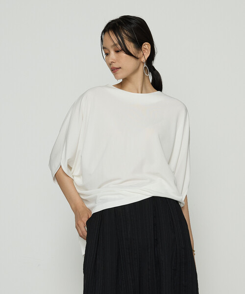 Gabardine K.T(ギャバジンケーティー)の「ハイテンションポンチライト ドルマンスリーブプルオーバー(Tシャツ/カットソー・レディース・ダークブラウン/オフホワイト/ブラック・9号)」の20枚目の写真