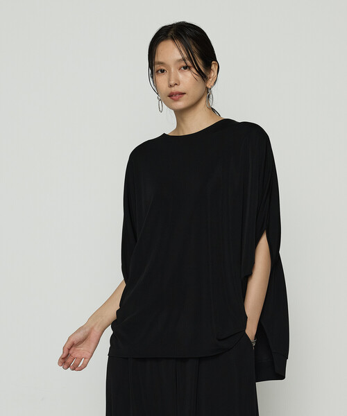 Gabardine K.T(ギャバジンケーティー)の「ハイテンションポンチライト ドルマンスリーブプルオーバー(Tシャツ/カットソー・レディース・ダークブラウン/オフホワイト/ブラック・9号)」の15枚目の写真