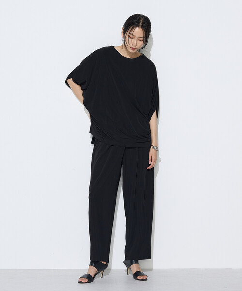 Gabardine K.T(ギャバジンケーティー)の「ハイテンションポンチライト ドルマンスリーブプルオーバー(Tシャツ/カットソー・レディース・ダークブラウン/オフホワイト/ブラック・9号)」の5枚目の写真