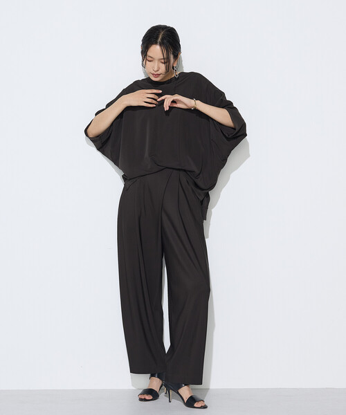 Gabardine K.T(ギャバジンケーティー)の「ハイテンションポンチライト ドルマンスリーブプルオーバー(Tシャツ/カットソー・レディース・ダークブラウン/オフホワイト/ブラック・9号)」の19枚目の写真