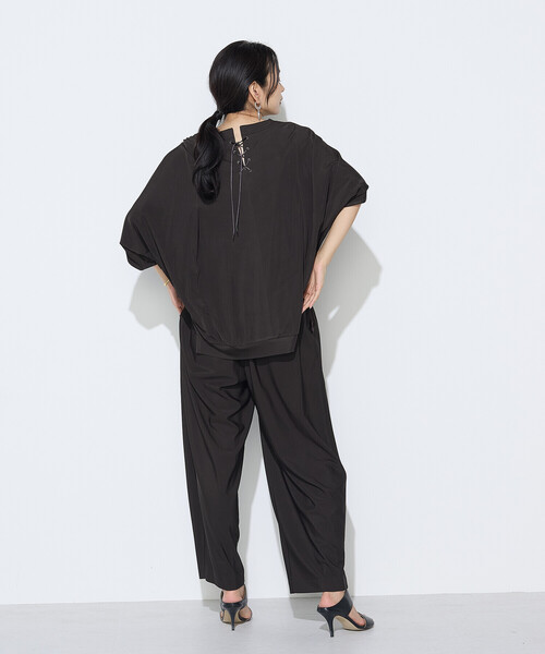 Gabardine K.T(ギャバジンケーティー)の「ハイテンションポンチライト ドルマンスリーブプルオーバー(Tシャツ/カットソー・レディース・ダークブラウン/オフホワイト/ブラック・9号)」の18枚目の写真