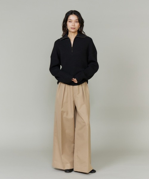 INED（イネド）の「BIOｰBLEND ハーフジッププルオーバーニット（ニット/セーター・レディース・オフホワイト/ブルー・9号）」の16枚目の写真