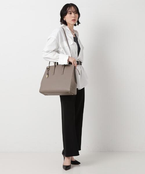 TOFF&LOADSTONE（トフアンドロードストーン）の「Jolie light shrink（ジョリー ライトシュリンク）L（トートバッグ・レディース・ブラウン系その他2/チャコールグレー/ブラック/サンドベージュ・00）」の7枚目の写真