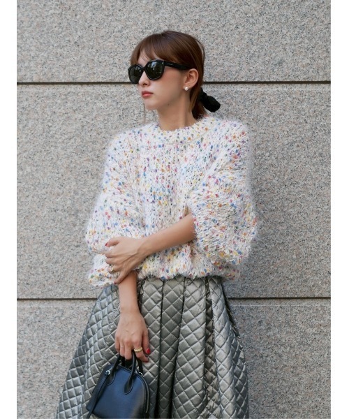 カラフルフェザーヤーンニットプルオーバー（ニット/セーター