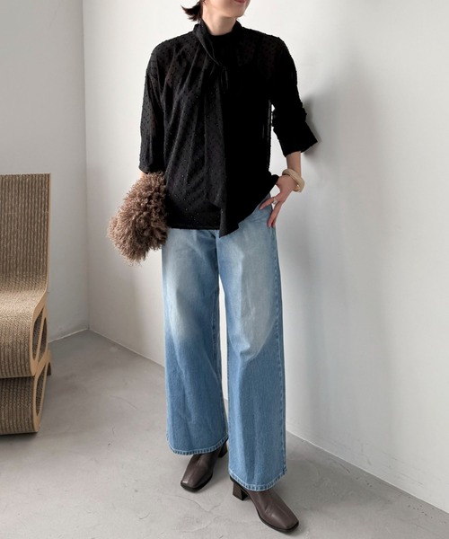 セール】ドットシフォンボウタイブラウス（シャツ/ブラウス）｜DOUX