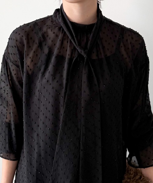 セール】ドットシフォンボウタイブラウス（シャツ/ブラウス）｜DOUX