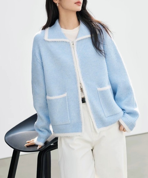 Miniministore(ミニミニストア)の「カーディガン 編みニット レディース(カーディガン/ボレロ・レディース・ブラウン/ブルー/ラベンダー・FREE)」の11枚目の写真