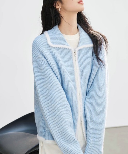 Miniministore(ミニミニストア)の「カーディガン 編みニット レディース(カーディガン/ボレロ・レディース・ブラウン/ブルー/ラベンダー・FREE)」の12枚目の写真