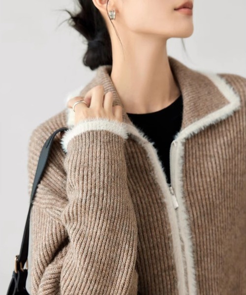 Miniministore(ミニミニストア)の「カーディガン 編みニット レディース(カーディガン/ボレロ・レディース・ブラウン/ブルー/ラベンダー・FREE)」の16枚目の写真