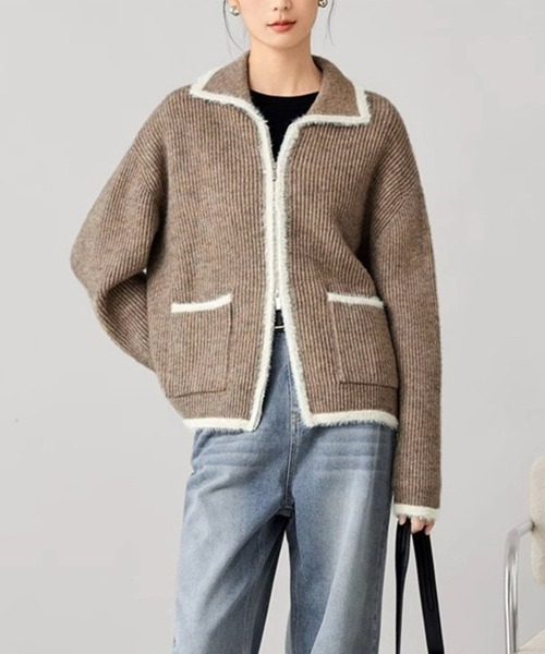 Miniministore(ミニミニストア)の「カーディガン 編みニット レディース(カーディガン/ボレロ・レディース・ブラウン/ブルー/ラベンダー・FREE)」の17枚目の写真