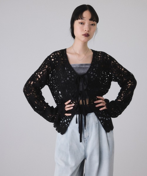 セール】ウールクロシェレーストップス（シャツ/ブラウス）｜ADAM ET