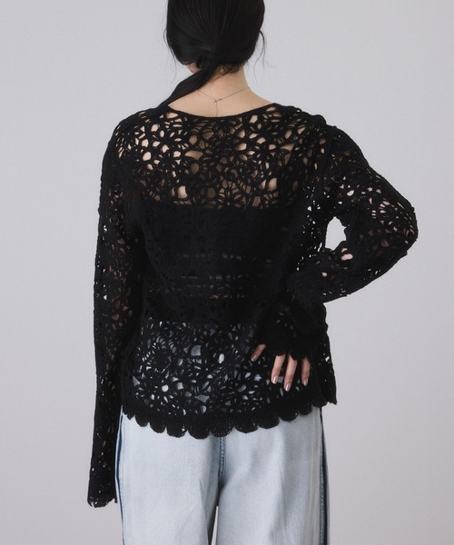 セール】ウールクロシェレーストップス（シャツ/ブラウス）｜ADAM ET