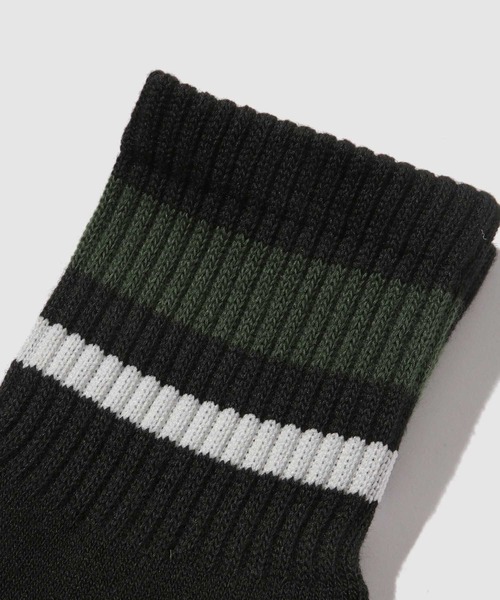 NAVY(ネイビー)の「NAVY【温活】MACHEAT クオーター丈 ラインソックス 2足組(ソックス/靴下・メンズ・ブラック/グレー・25-27CM)」の4枚目の写真