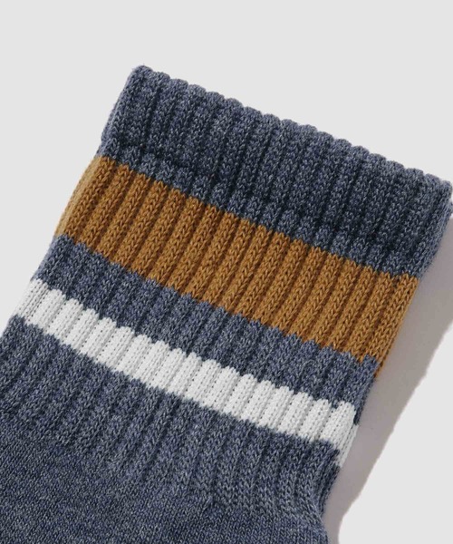 NAVY(ネイビー)の「NAVY【温活】MACHEAT クオーター丈 ラインソックス 2足組(ソックス/靴下・メンズ・ブラック/グレー・25-27CM)」の5枚目の写真