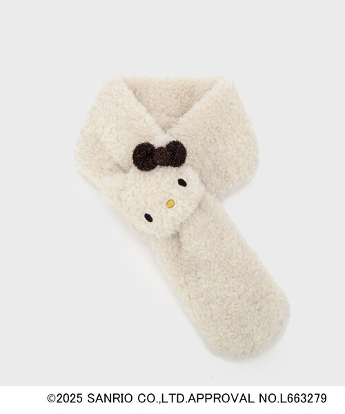 OPAQUE.CLIP（オペークドットクリップ）の「【ハローキティ】ふわふわティペット（ストール/ショール・レディース・オフホワイト/ベージュ系7/ブラック・00）」の9枚目の写真