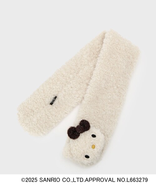 OPAQUE.CLIP（オペークドットクリップ）の「【ハローキティ】ふわふわティペット（ストール/ショール・レディース・オフホワイト/ベージュ系7/ブラック・00）」の10枚目の写真