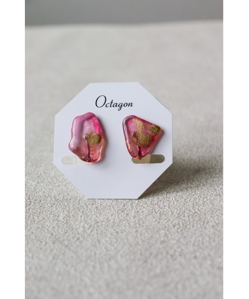 tone(トーン)の「【Octagon】【シーグラスイヤリング】ローズピンク/透明感の彩り (MA)(イヤリング・レディース・ピンク・FREE)」の1枚目の写真