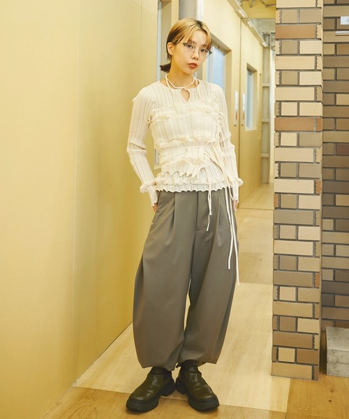 OPEN SESAME CLUB（オープンセサミクラブ）の「別注 flow tops（Tシャツ/カットソー・レディース・アイボリー/グレー/ブラック・FREE）」の16枚目の写真